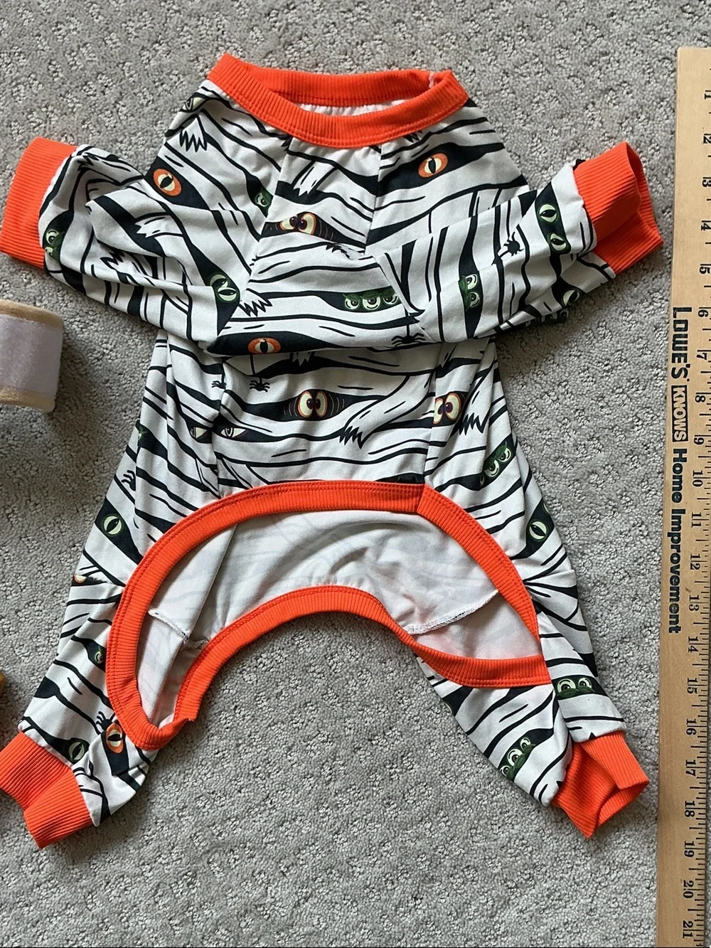 Dog Halloween costumes and socks -  Burger Costume and Zebra Print Pajamas, sock